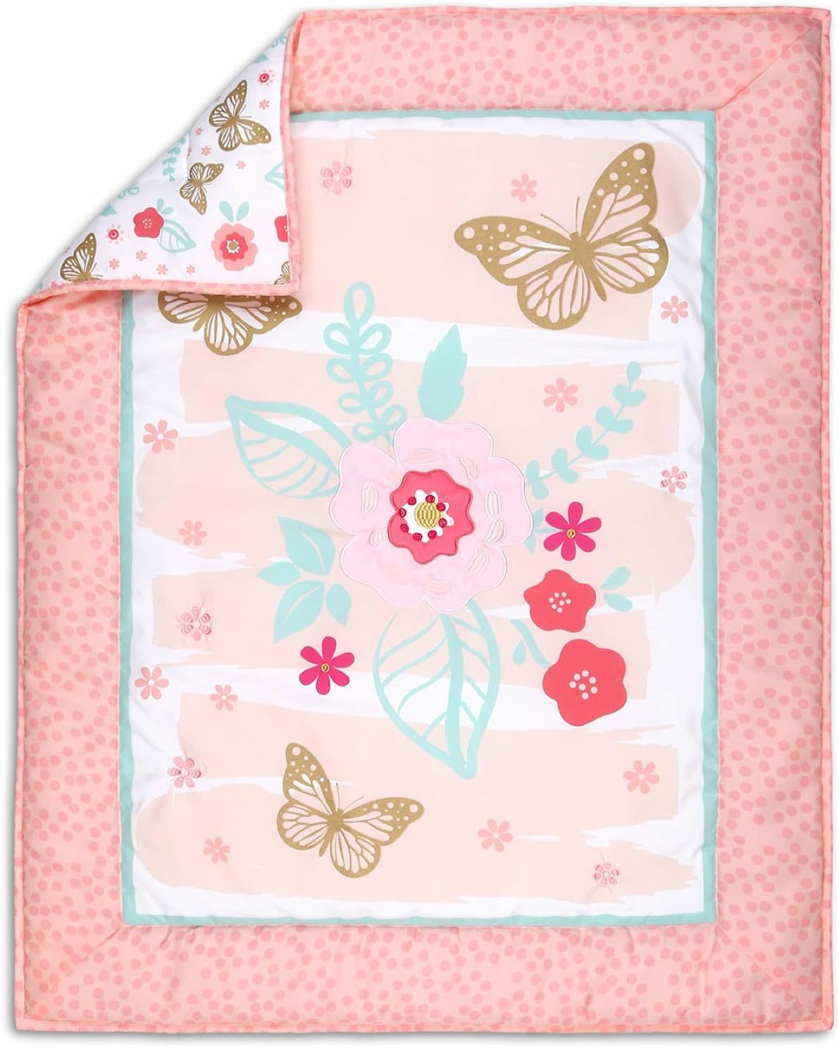 3 piece Floral Crib Bedding Set M374