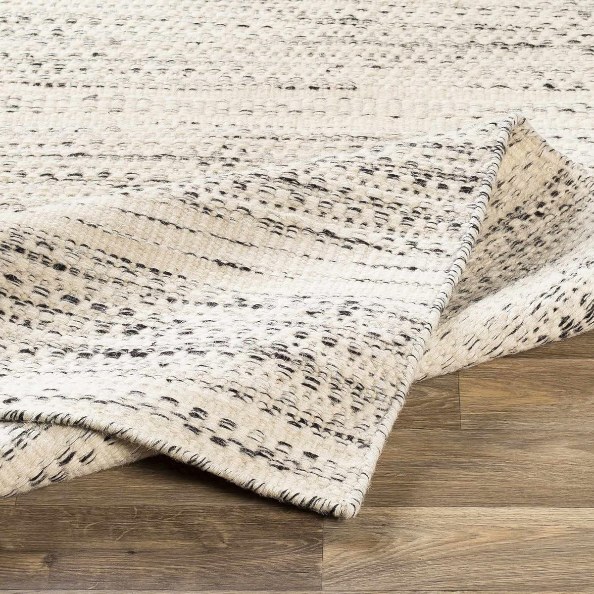 Natural Fiber Wool Area Rug - Black, Cream, Beige - 8'10" x 12' J684546