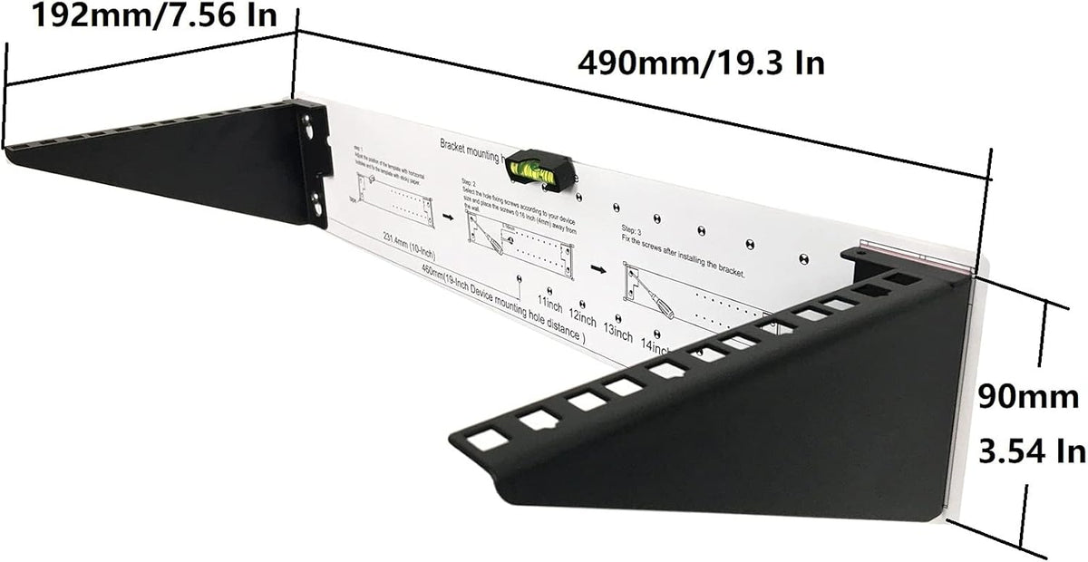 2U Foldable Cold Rolled Steel Vertical Wall Mount Rack T5740