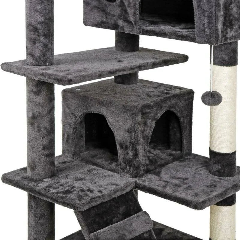 Dark Gray Cat Tree & Scratching Post Tower P121
