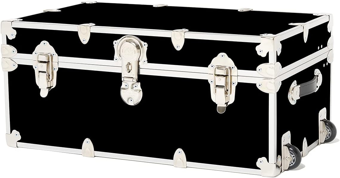 Large Armor Roller Trunk with Mounted Wheels, 32x18x14 (Black) X81620