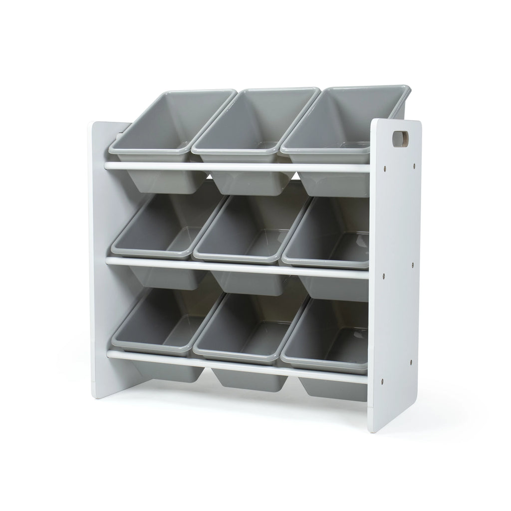 White Grey Toy Storage Organizer with 9 Bins A20389