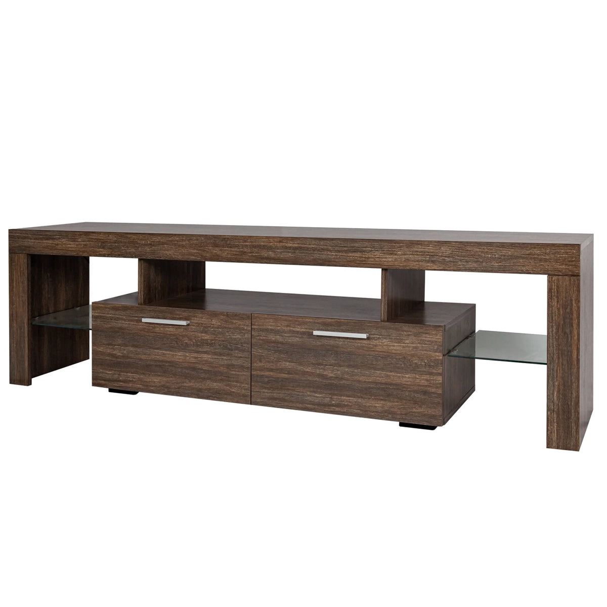Brown Wood TV Stand with Storage U62581