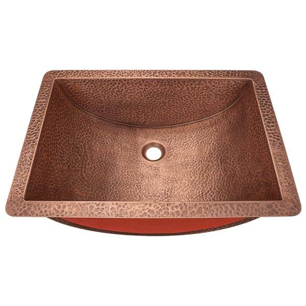 Copper Rectangular Undermount Bathroom Sink L437983