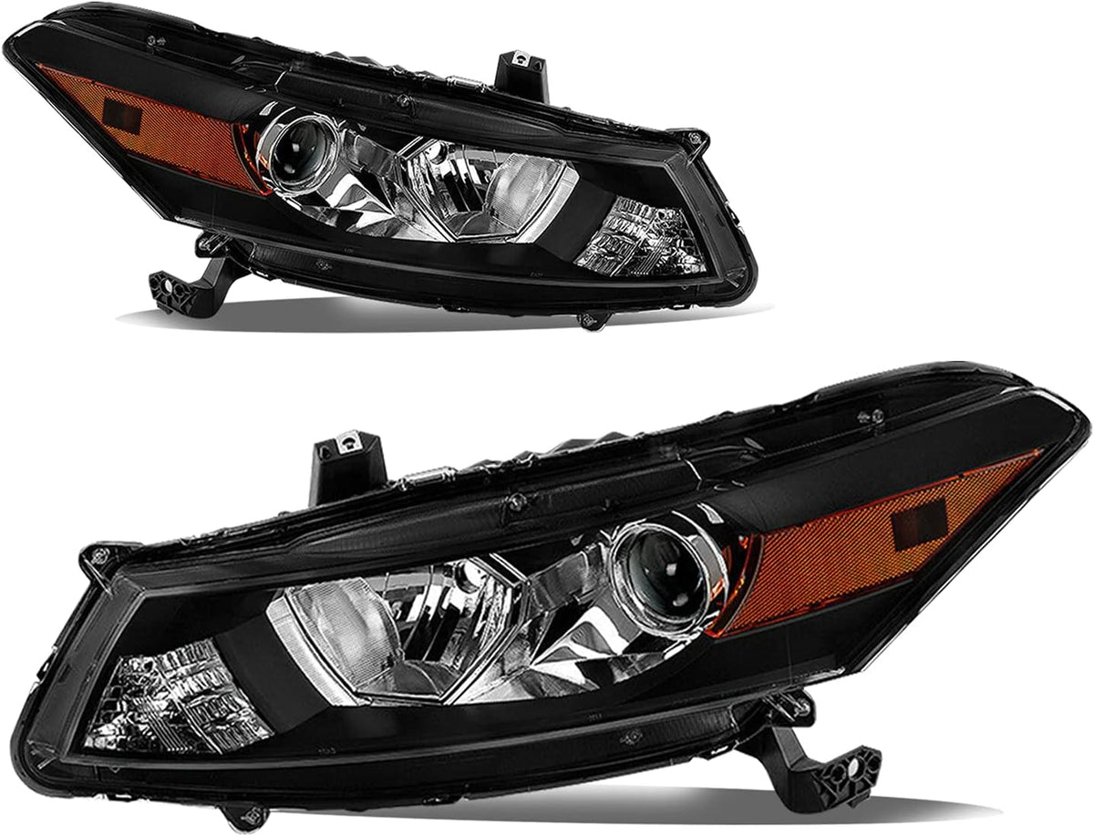 Black Housing Projector Headlight Assembly for 2008-2012 Honda Accord Coupe X4668