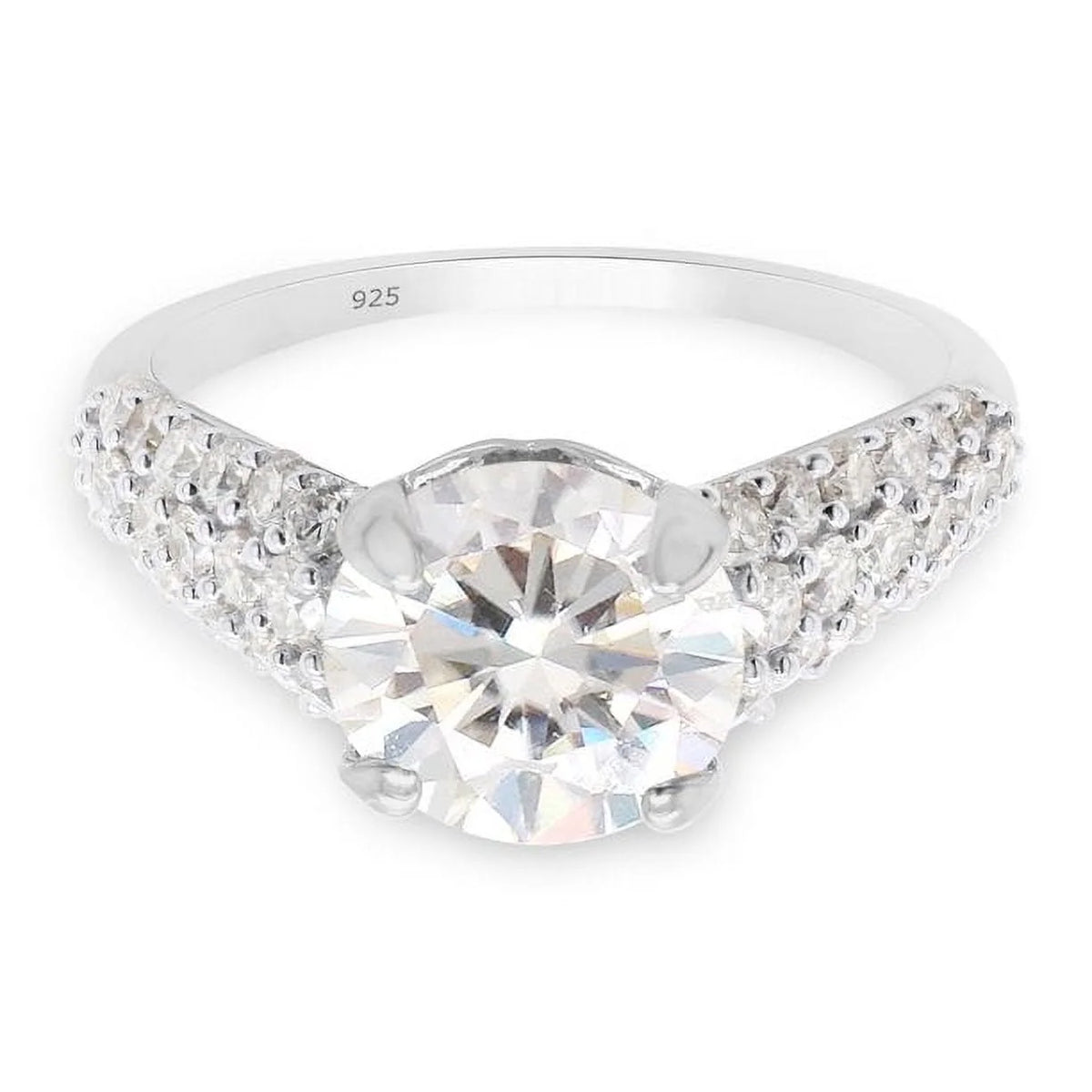 14K White Gold Multi Row Solitaire Ring L3773