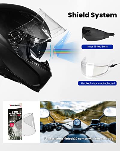 Full Face Motorcycle Helmet Dual Visor W16476