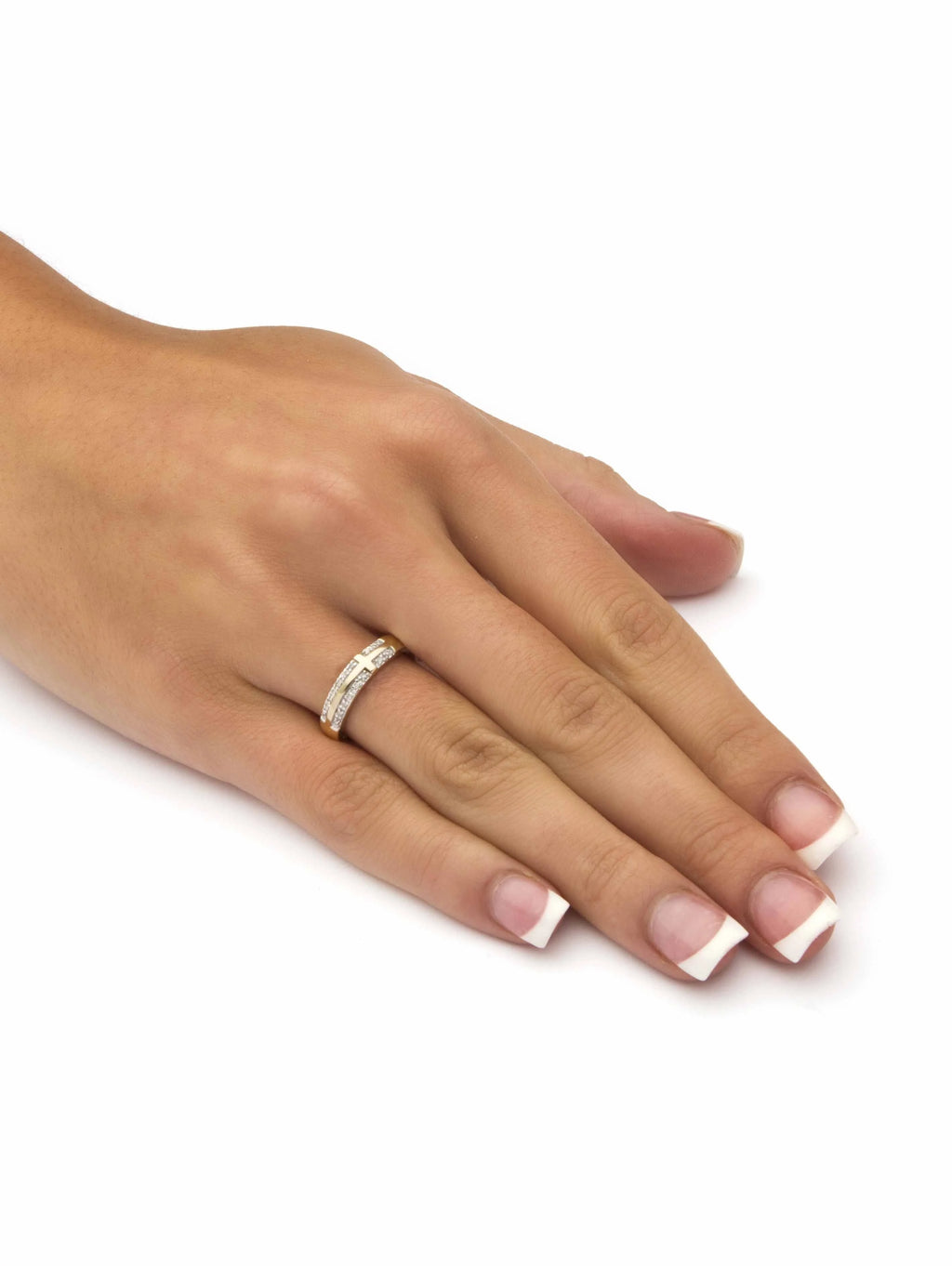 Diamond Accent 10k Yellow Gold Cross Ring L531