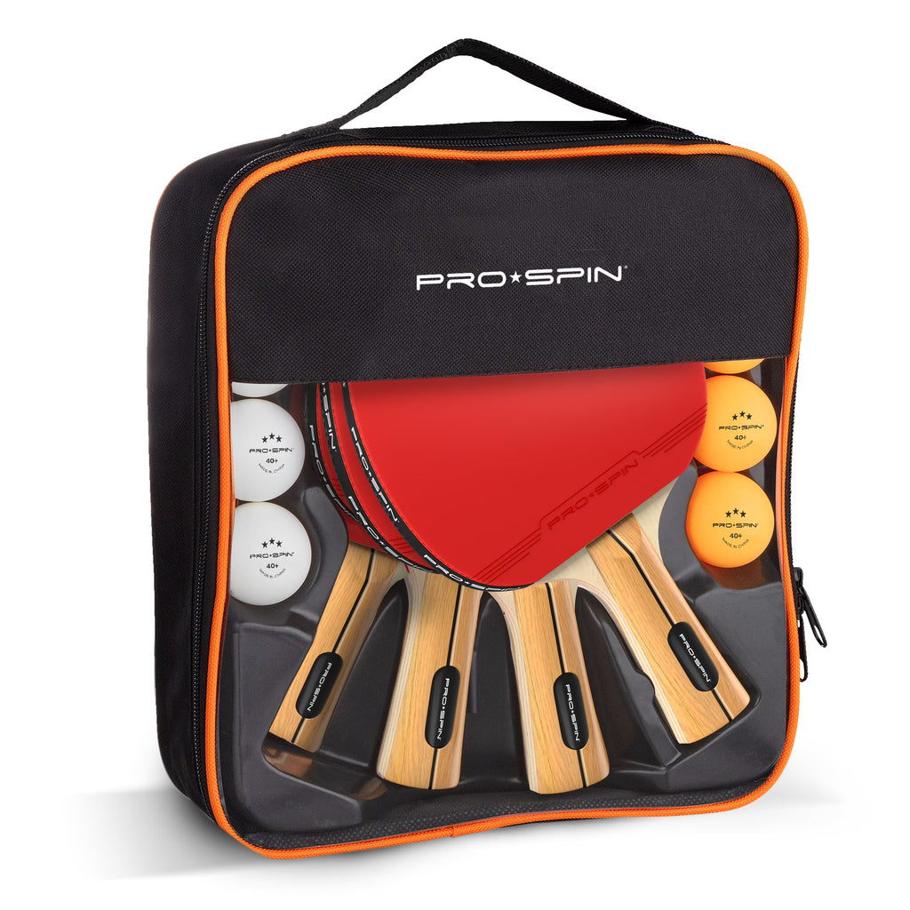 4-Player Table Tennis Racket Set with 3-Star Balls and Storage Case T462
