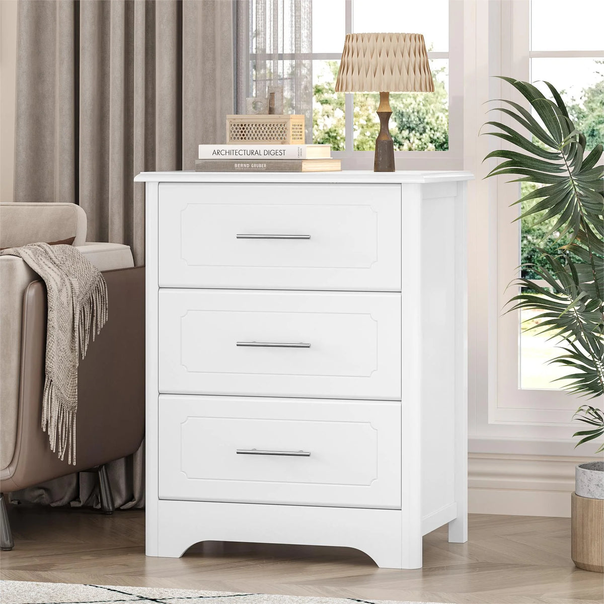 White 3 Drawer Dresser P282