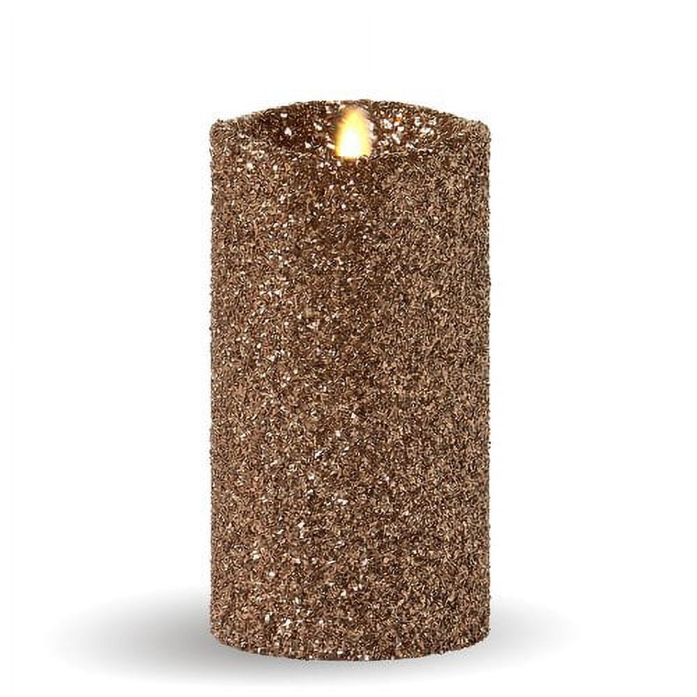 Blue Glitter Pillar Candle I5047