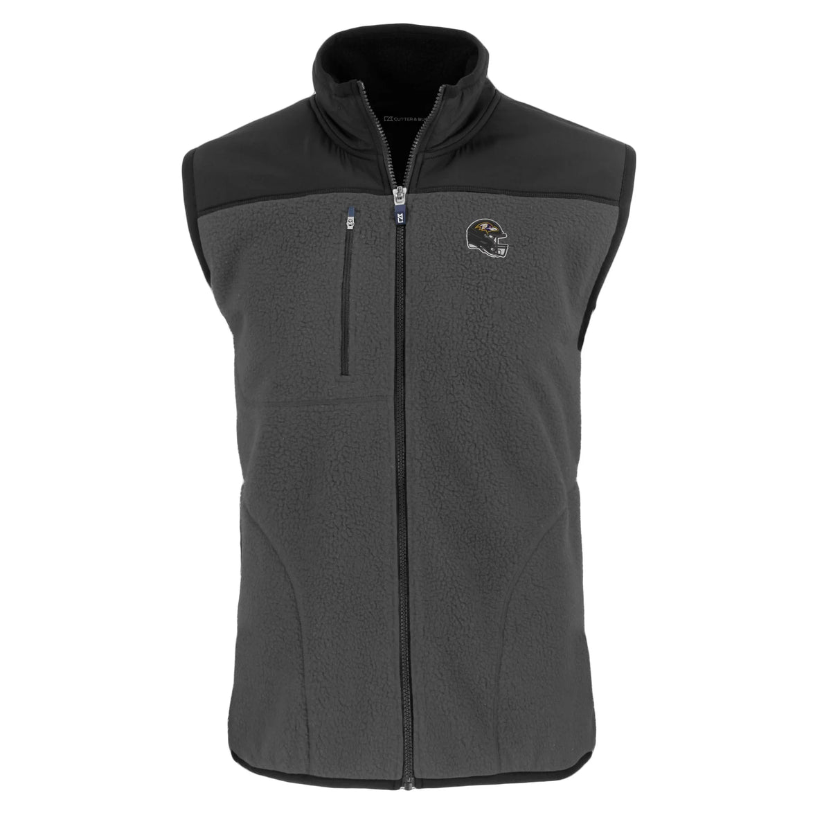 Men's Gray Fleece Full-Zip Vest K739438