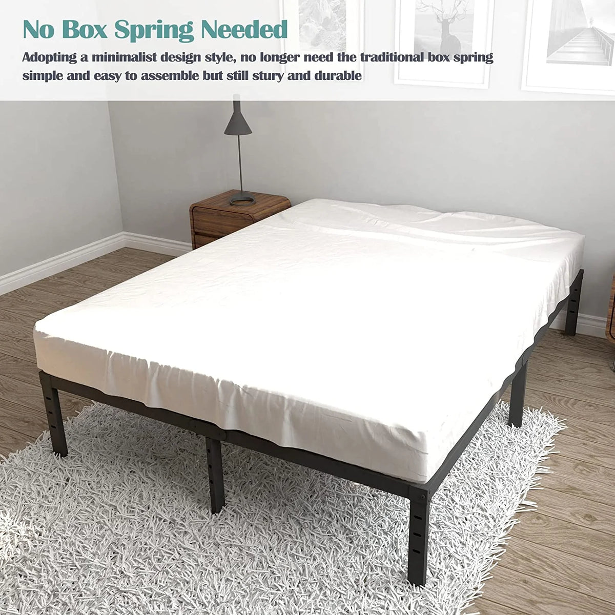 Queen Size Metal Bed Frame E56972