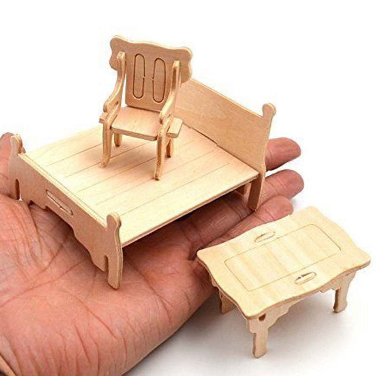Vintage Wooden Dolls Puzzle Set House Miniature W7538