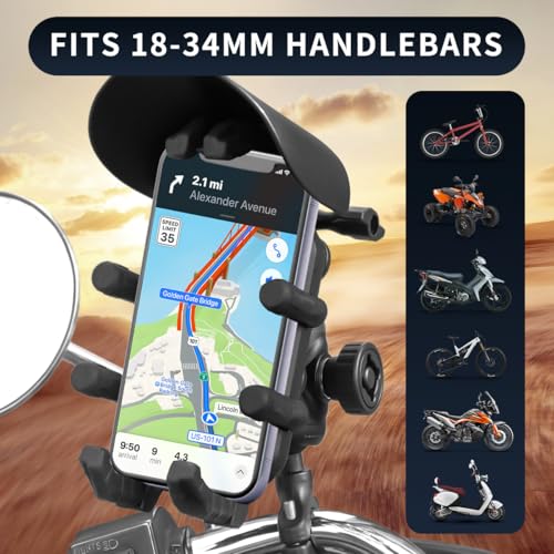 Motorcycle Phone Mount Holder Metal Stand 4.7-7 Inch F7782
