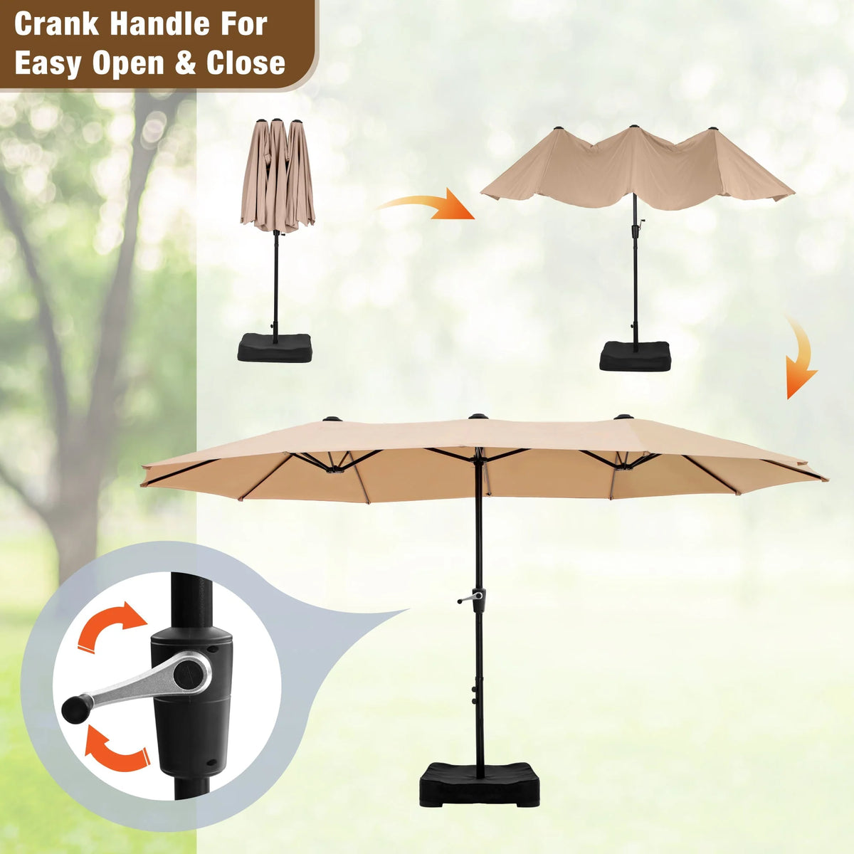 8-Piece Outdoor Patio Set with 13 ft Navy Umbrella X482