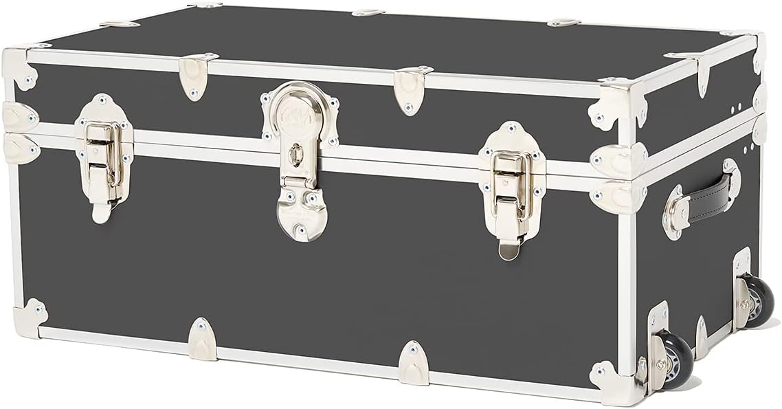 Large Armor Roller Trunk with Mounted Wheels, 32x18x14 (Black) X81620