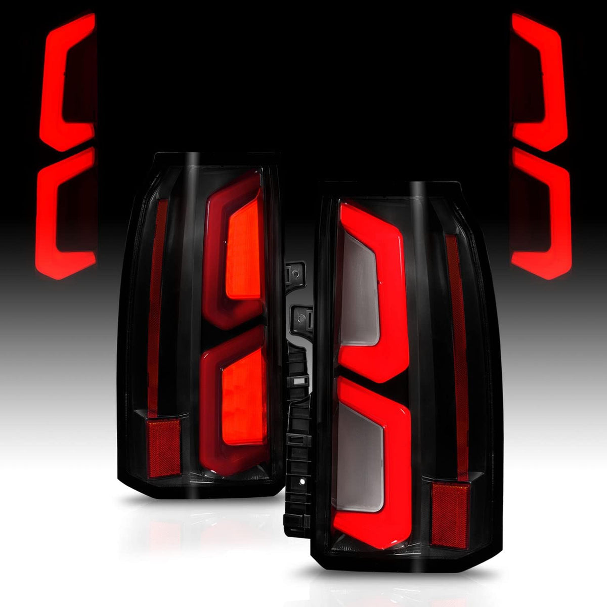 Full LED Dual Light Bar Black Replacement Taillights Assembly Pair W281826