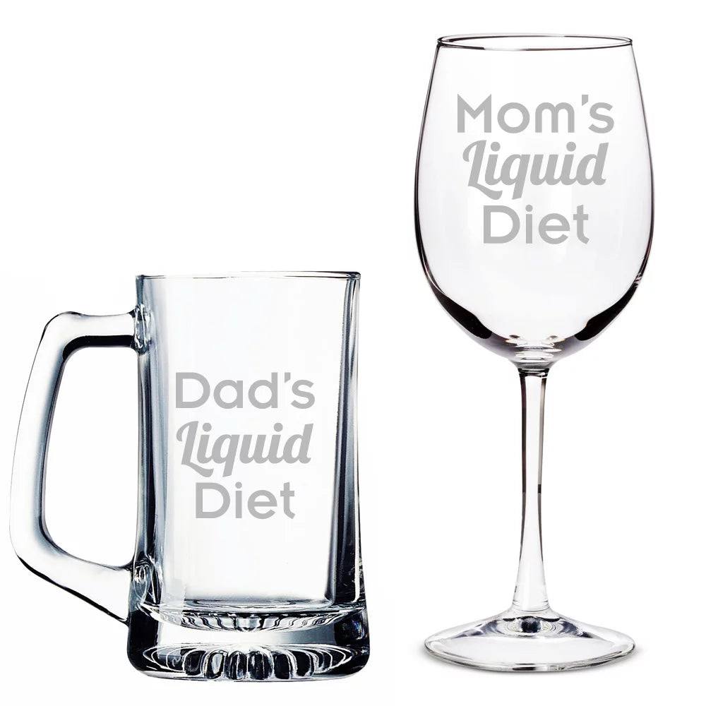 Beer Mug and Wine Glass Set T73092