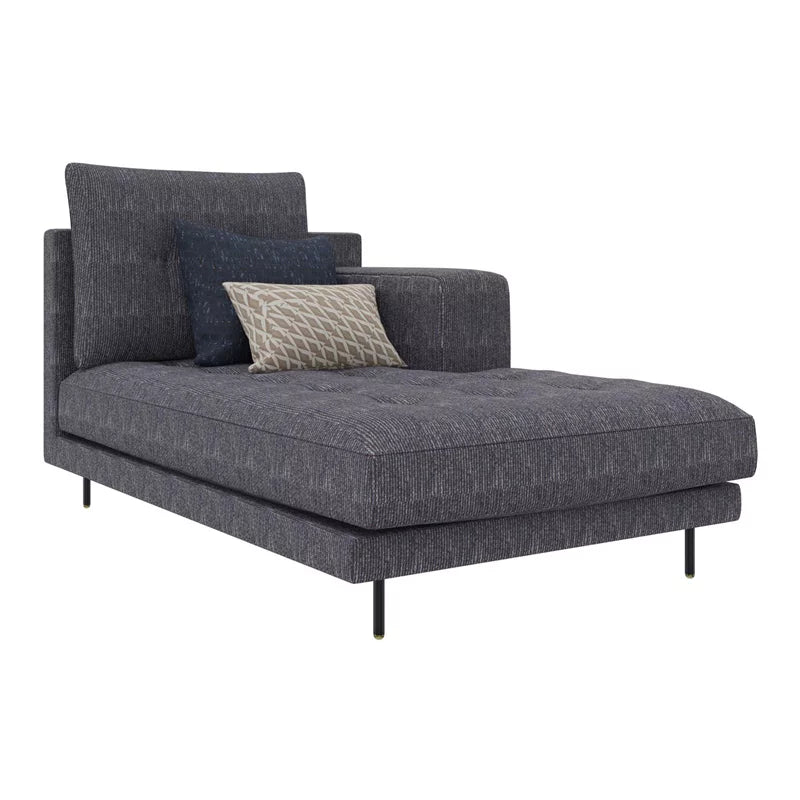 Blue-Gray Fabric Right Hand Facing Chaise Sofa N934870