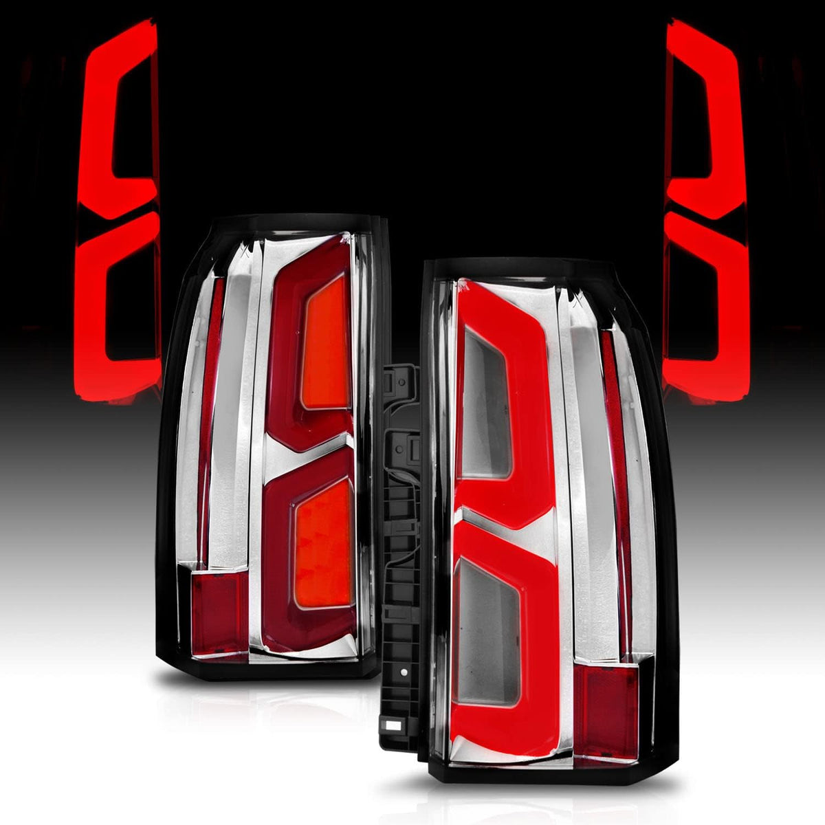 Full LED Dual Light Bar Black Replacement Taillights Assembly Pair W281826