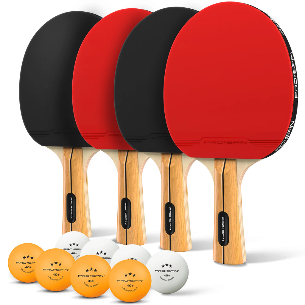 4-Player Table Tennis Racket Set with 3-Star Balls and Storage Case T462