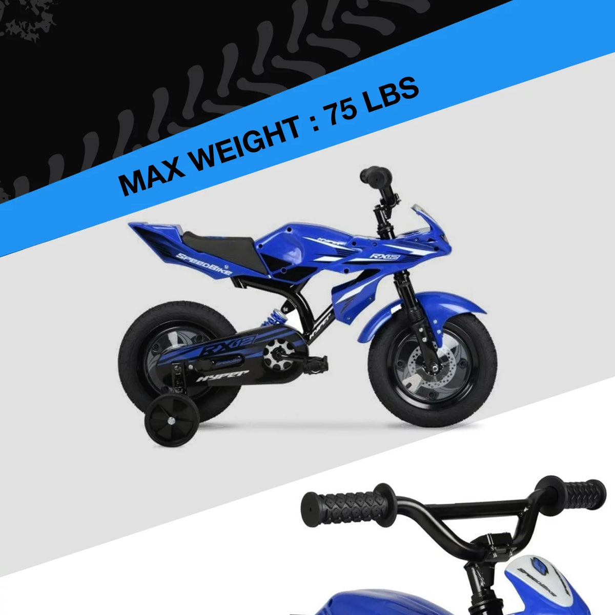 Blue 12 Boys Bike with Training Wheels P532300