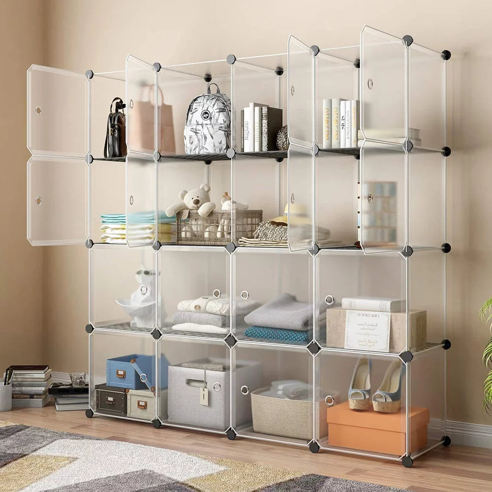 16 Cube Wire Storage Organizer with Door K3306