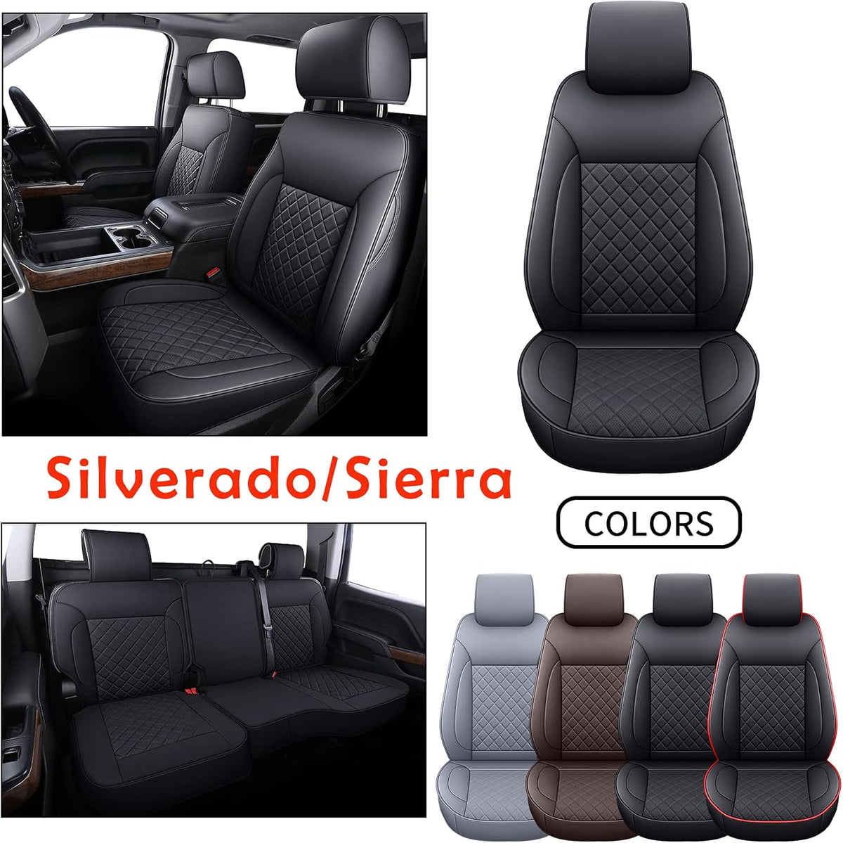 Full Set Water Proof Faux Leather Seat Covers E438452