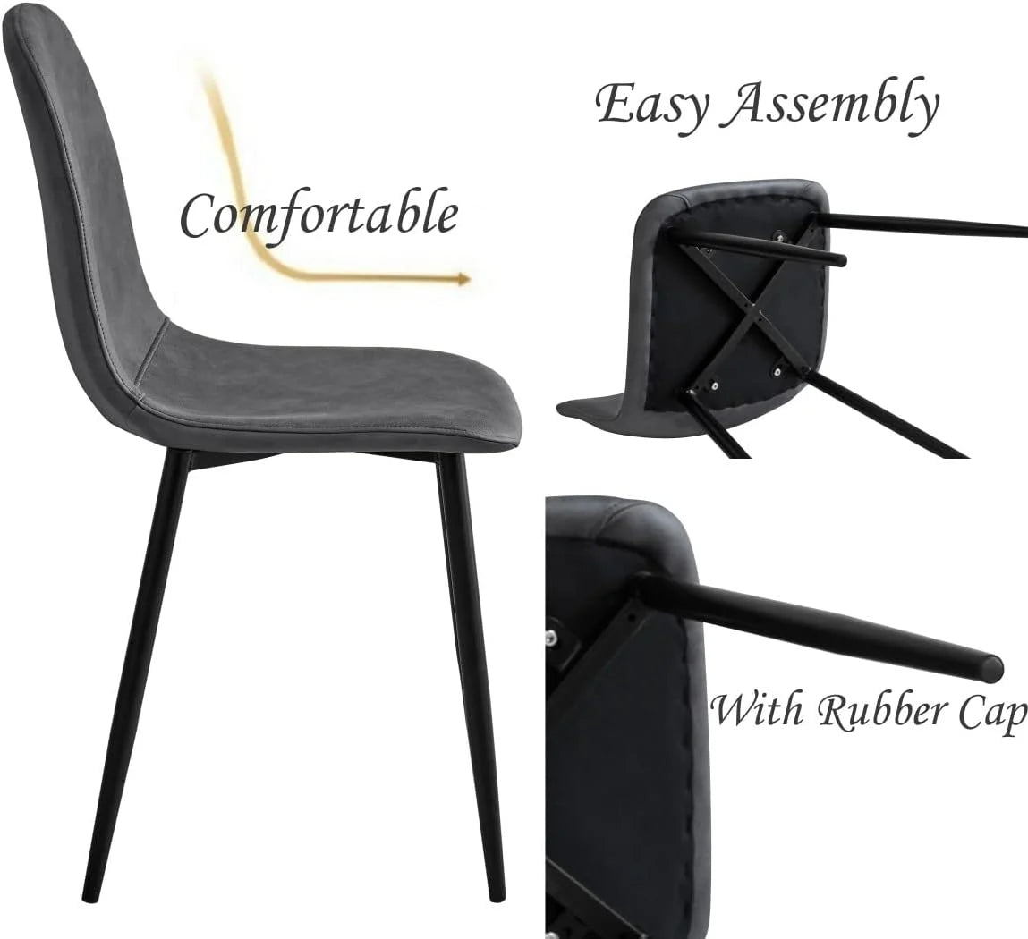 Grey Leathaire Upholstered Dining Chair Set Of 2 C4094