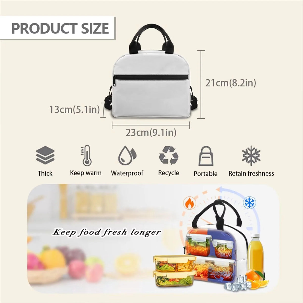 Cock Print Backpack 3-Piece Schoolbags Set with Front Zipper Pocket M108