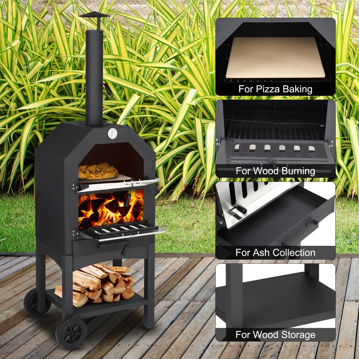 Outdoor Wood Fired Pizza Oven with Pizza Stone E922