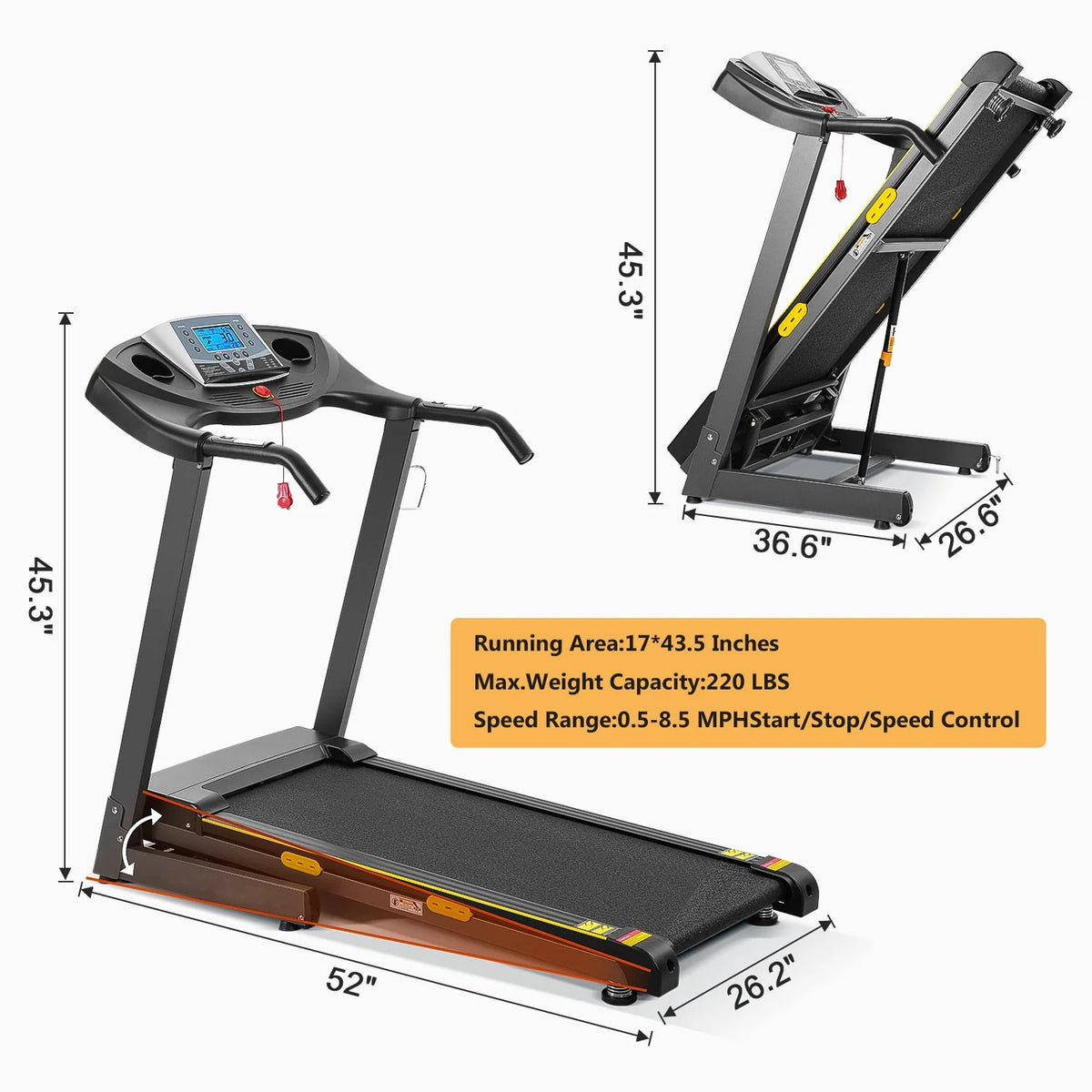 2.5 HP Treadmill with 12% Auto Incline K95218