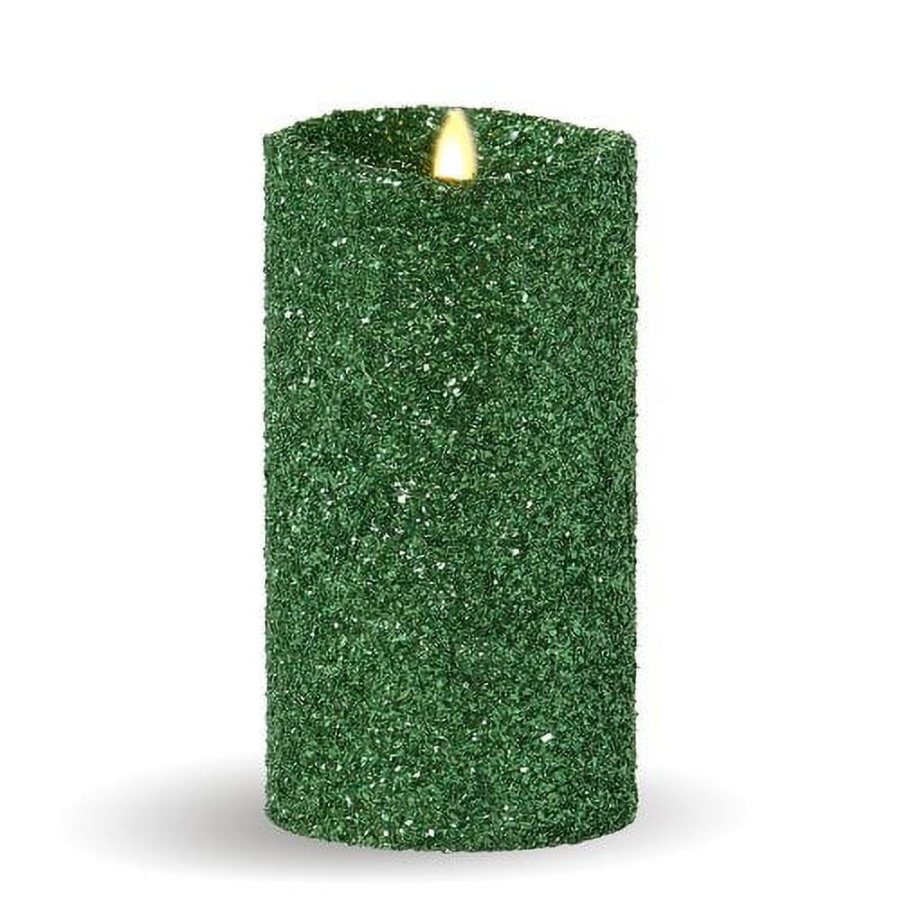 Blue Glitter Pillar Candle I5047