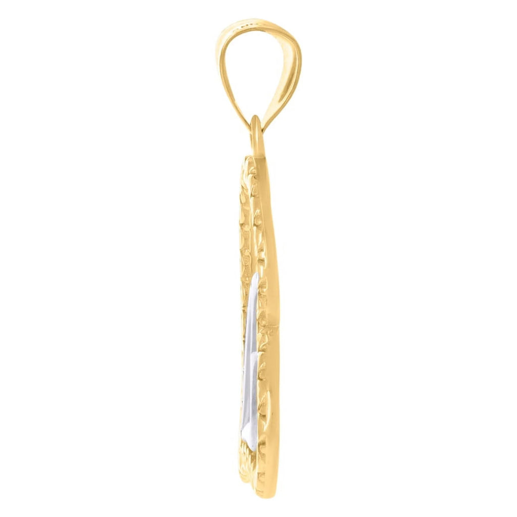 14k Two tone Gold Love Heart Charm Pendant Necklace V124336