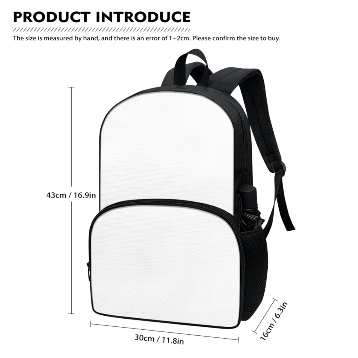 Cock Print Backpack 3-Piece Schoolbags Set with Front Zipper Pocket M108