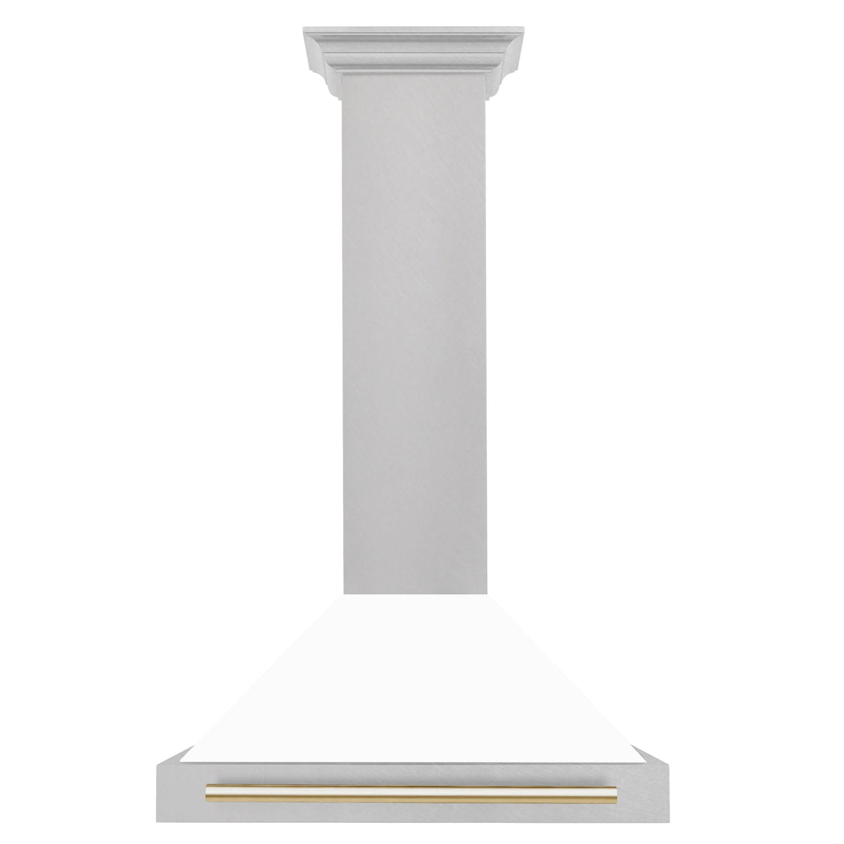 30 In Stainless Steel Range Hood with White Matte Shell and Gold Handle W4773