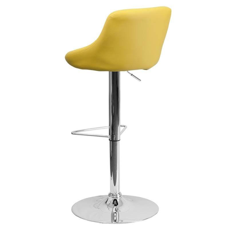 Red Vinyl Bucket Seat Adjustable Height Barstool with Chrome Base G79793
