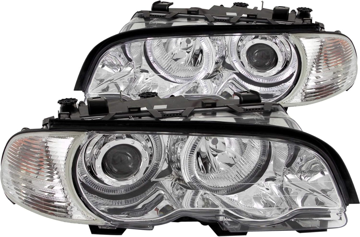 PROJECTOR HEADLIGHTS BLACK CLEAR HALO CORNER LIGHTS R11873