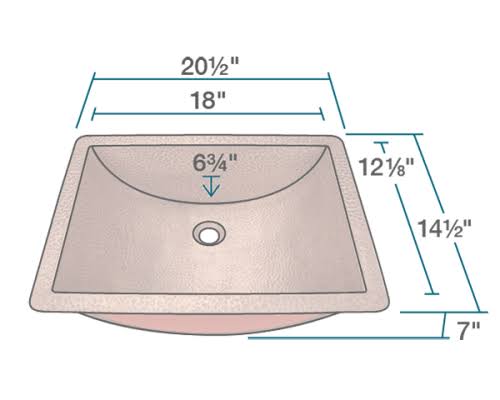 Copper Rectangular Undermount Bathroom Sink L437983